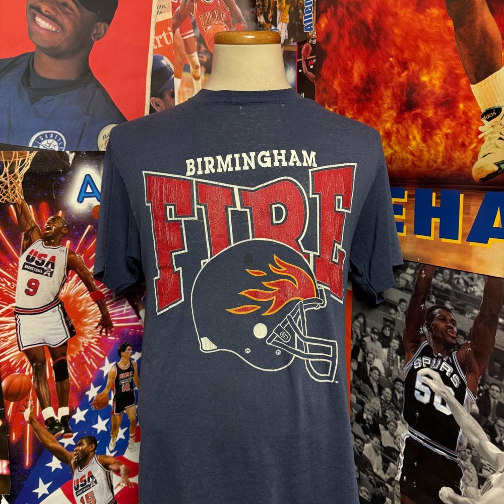 Vintage‎ 90s Birmingham Fire WLAF Football Alabama NFL Europe Tee Sz Medium